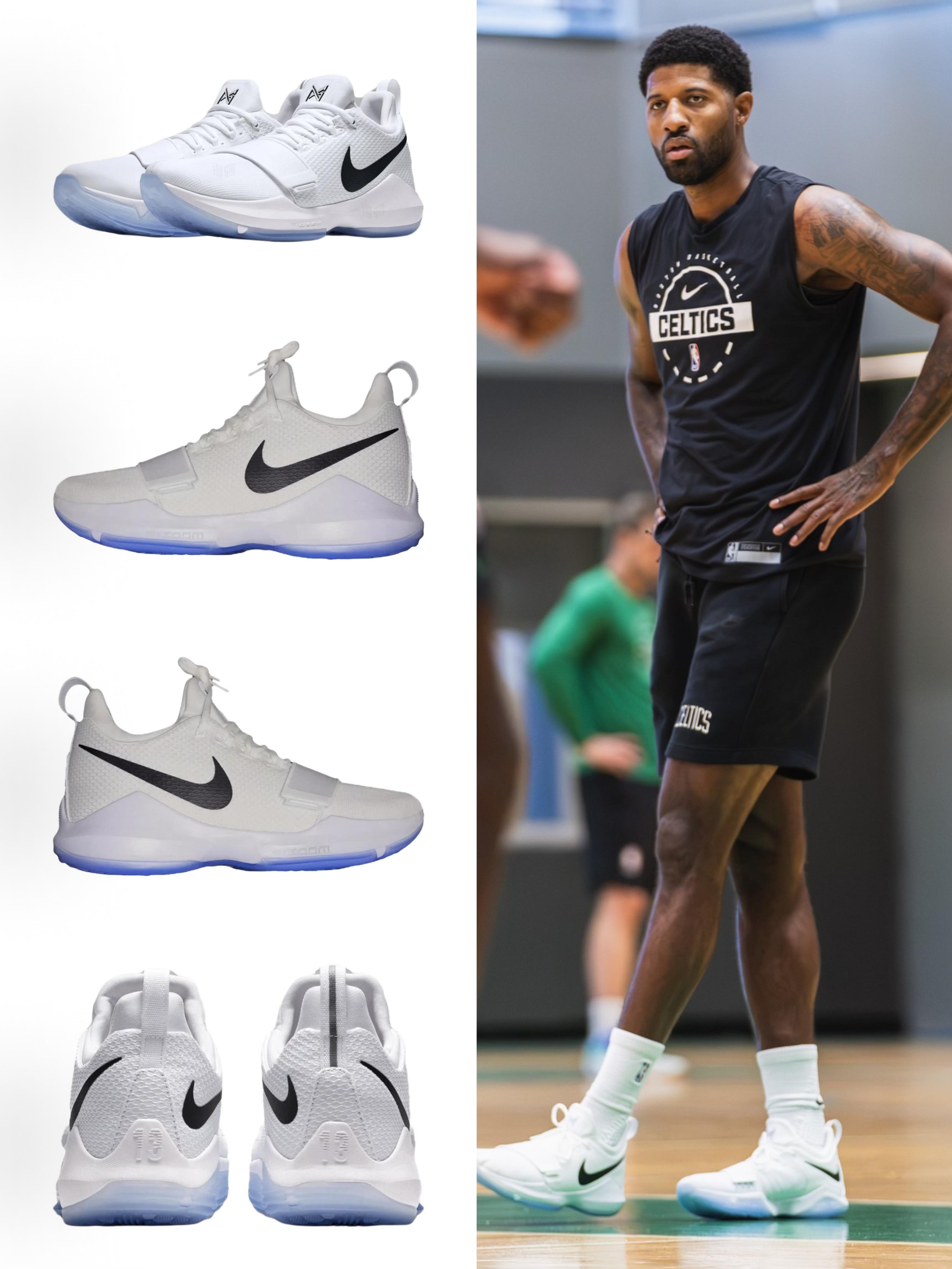经典回归!保罗乔治训练上脚Nike PG 1白色初代签名鞋